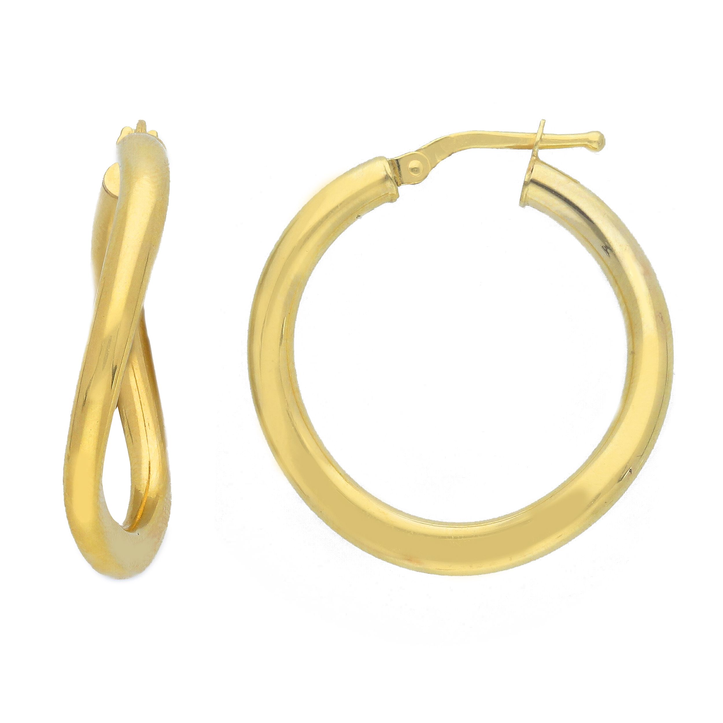 Yellow gold hoop earrings 14k (code S201301)